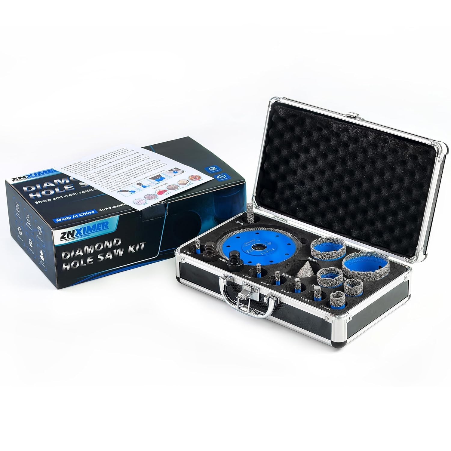 Diamond Hole Saw Kit for Tile, Ceramic, Granite, Marble and More Drilling