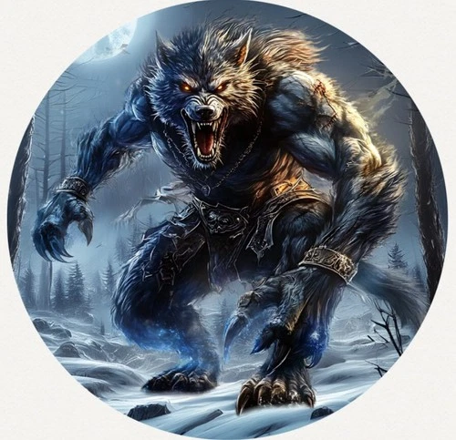 Hayleybug 1 oz Full Moon Frenzy Werewolf Silver Round Mintage of 15 w/ COA