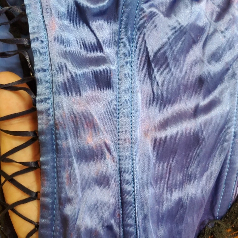 Corsé vintage con cordones Fredericks of Hollywood para mujer talla 34 azul Foto 4 de 4