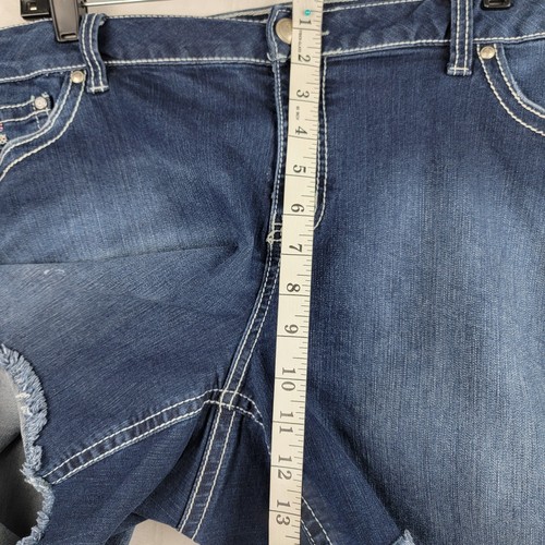 Western bestickte Jeansshorts Gr. 20 W Cut Off Stretch dunkle Waschung Denim Rodeo - Bild 10 von 10