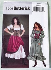 Butterick 3906 Misses Renaissance Medieval Dress Costume Pattern 18 20 22 UNCUT