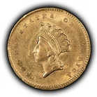 1854 Ty 2 G$1 Indian Princess Head Gold Dollar - Type 2 - AU - SKU-G5903
