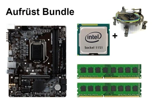 Bundle MSI B365M Pro-VH + Intel Core i3 i5 i7 CPU + 4GB bis 32GB RAM wählbar