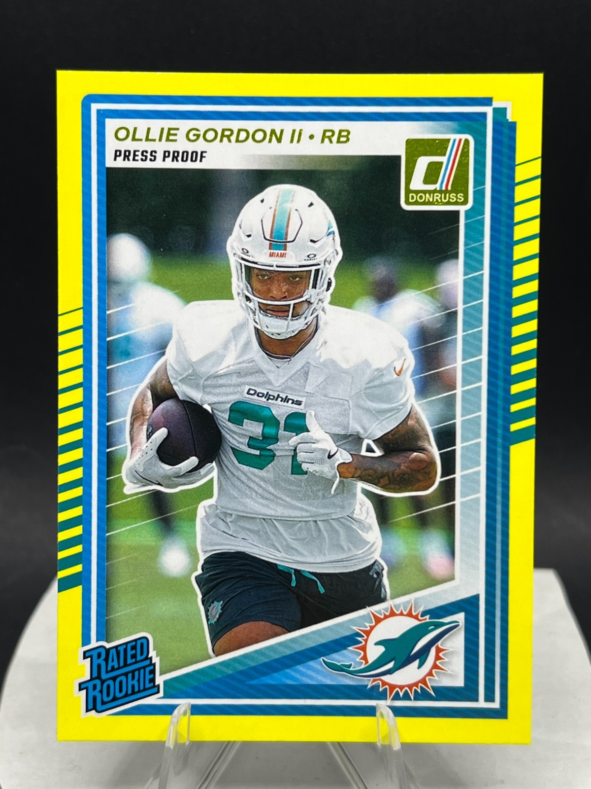2025 Donruss #394 Ollie Gordon II YELLOW PRESS PROOF Dolphins Card -2098