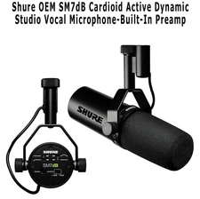 Shure OEM SM7dB Cardioid Active Dynamic Studio Vocal Microphone-Built-In Preamp
