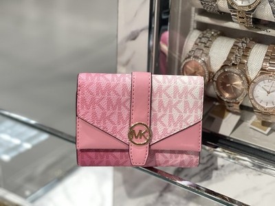 MICHAEL KORS OUTLET Greenwich Medium Signature Logo Trifold Wallet