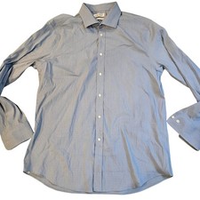 Lauren Ralph Lauren Shirt Mens XL 17 34/35 Blue Slim Stretch Dress Long Sleeve