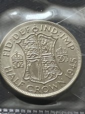 RARE NEAR MINT 1945 King George VI Half Crown