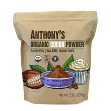 Anthony's 2 lb Organic Unsweetened Cocoa Powder - Perfect for Healthy Recipes