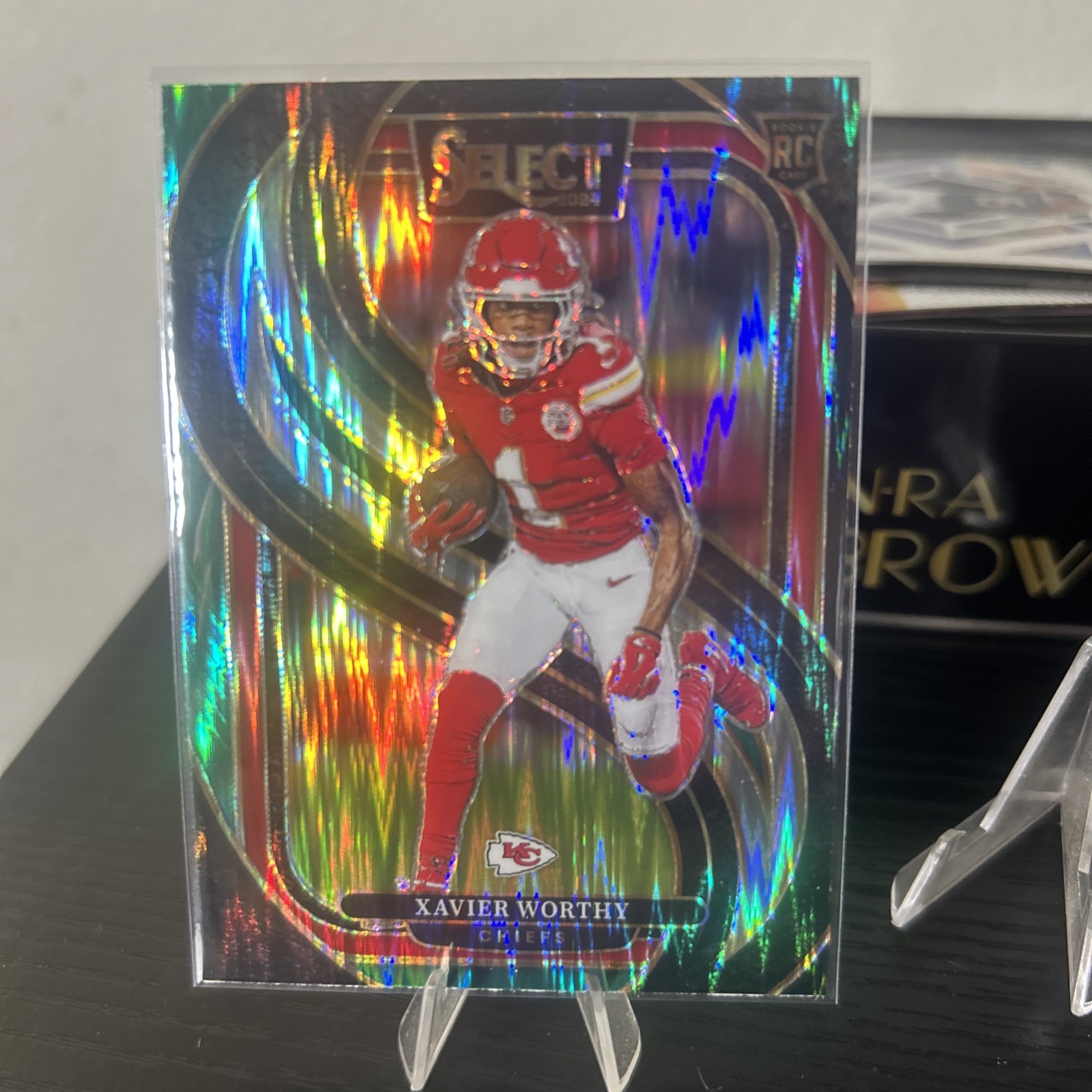 2024 Panini Select Premier Level Xavier Worthy  Green & Red Shock Prizm RC 🔥💎