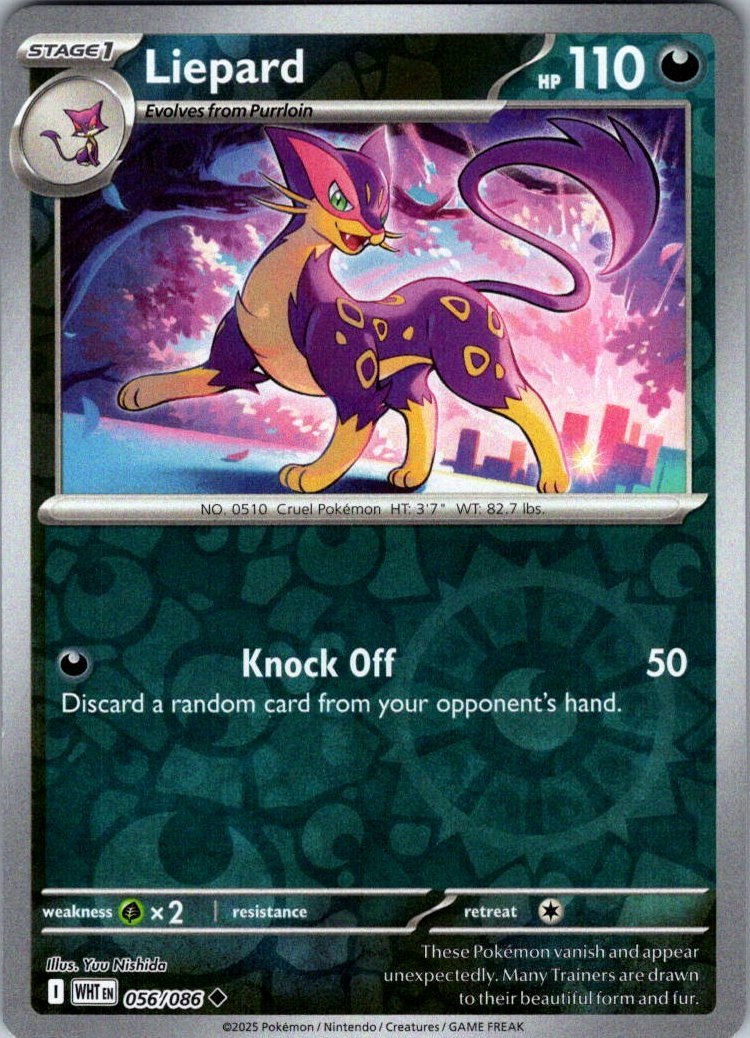 Pokemon Liepard Reverse Holo Uncommon SV: White Flare 056/086 NM