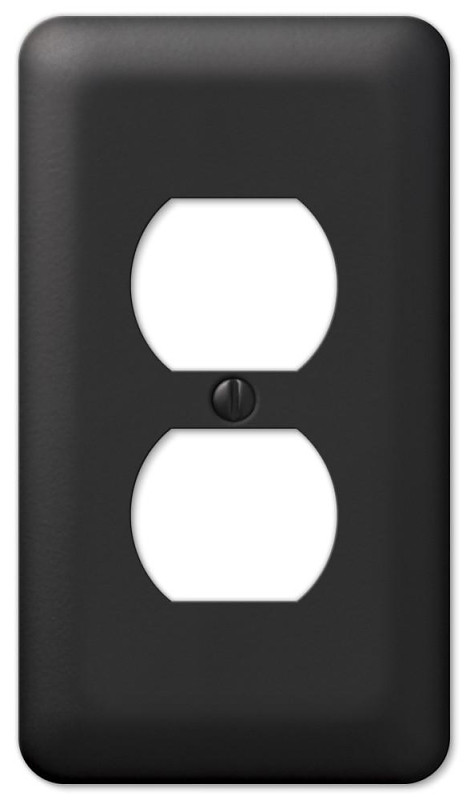 Amerelle 935DBK Devon Wallplate, 1 Duplex, Black