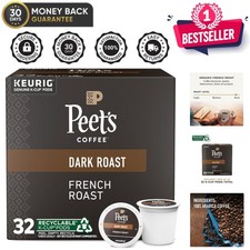 Peet's French Roast Dark Roast Coffee Pods - 32 Count K-Cups for Bold Brews