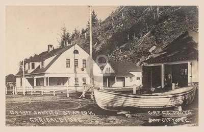 US Life Saving Station Barview Oregon 2 c1910s RPPC Photo Postcard COPY