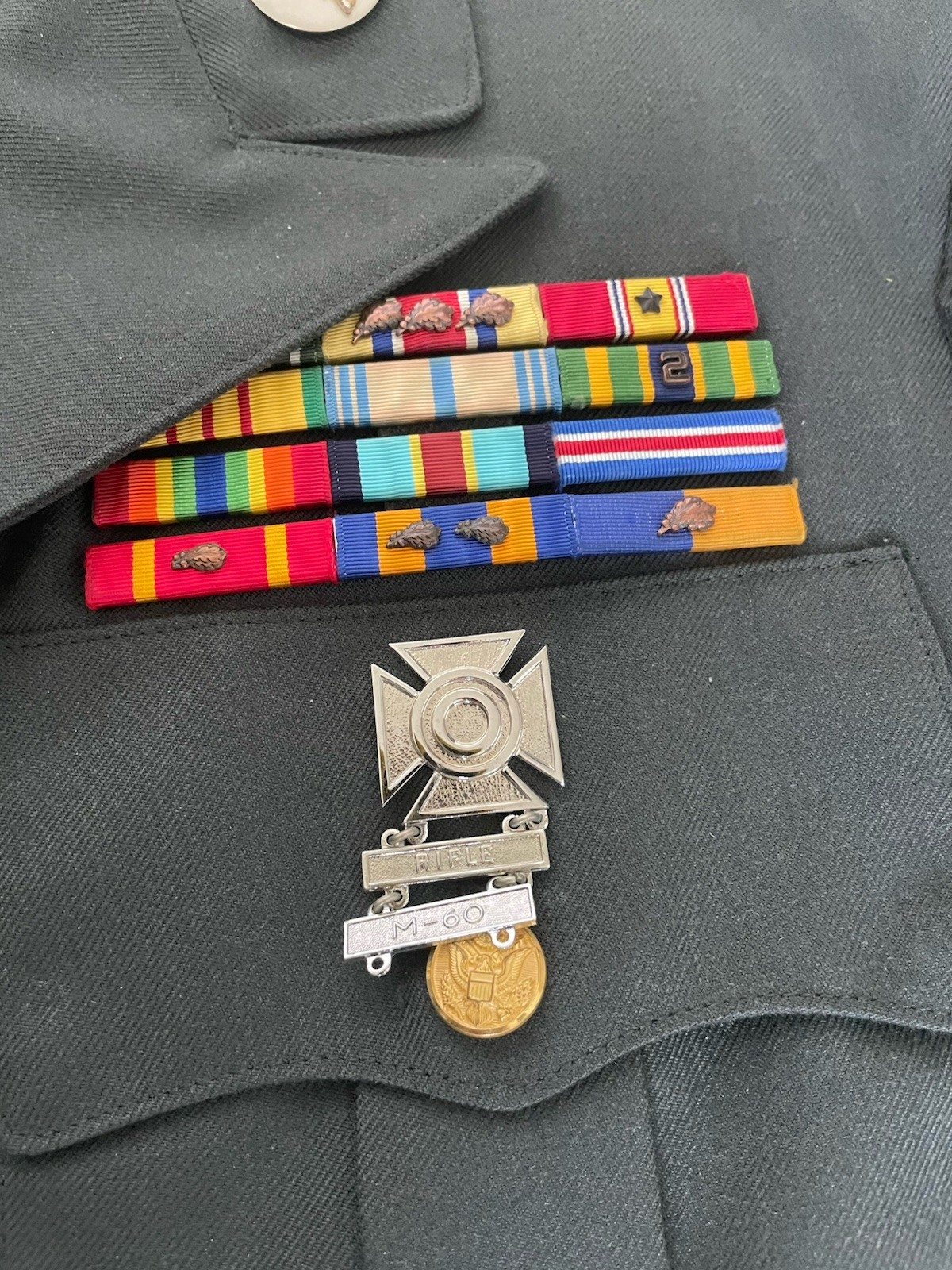 Vintage US Army Green Class A Dress Coat 42S Ribbons Badges Patches ...