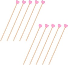 100 Pieces Disposable Wooden Coffee Stirrers Pink Heart Wooden Coffee Stir