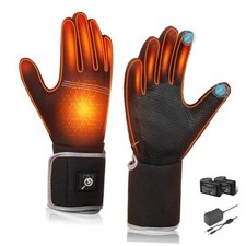 Heated Glove Liners for Men and Women, 7.4V Rechargeable Hand 2X-Small Black