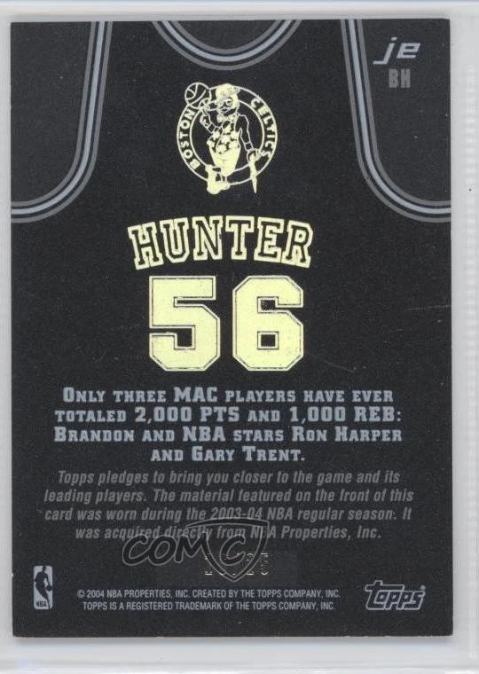 2003-04 Topps Jersey Edition Black /25 Brandon Hunter #jeBH Rookie RC - Image 2 of 2