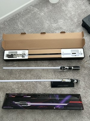 Lot Of 4 Star Wars Light Sabers! Count Dooku, Darth Revan, Darth Vader, Rey!Used