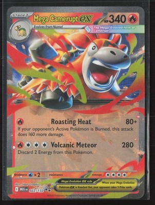 Mega Camerupt ex Double Rare ME01: Mega Evolution 022/132 NM Pokemon Card
