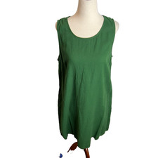 J.Crew $90 Womens Linen Blend Shift Mini Dress Green Size 10 CA406