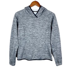 Columbia Hoodie Pullover Women s XS Fleece Lined Grey Space Dye Thumbholes