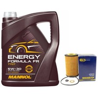 MotoröL Set 5W30 5 Liter + ÖLfilter SH 4061 P FüR Hyundai Equus I30 Ix55 KIA 3.3
