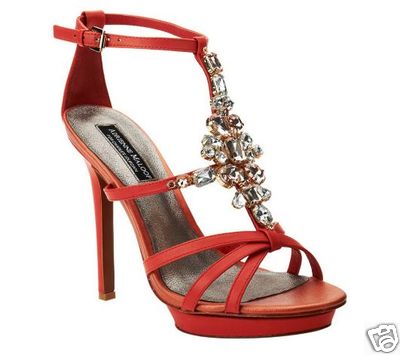 NIB Adrienne Maloof by Charles Jourdan heel leather sandals