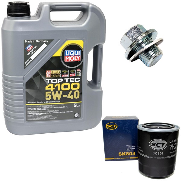 MotoröL ÖLfilter SK804 5W40 5Liter + ÖLablassschraube FüR Toyota Avensis-image