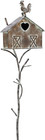 Large Bird Houses for outside with Pole, 55" H Freestanding Metal Birdhouses for