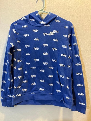 Nike Blue Hoodie with Signature Logo Youth Large