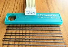 Vtg Drawing Leads Berol Turquoise Eagle 8 Leads Plastic Hardcase 2375 2H, USA