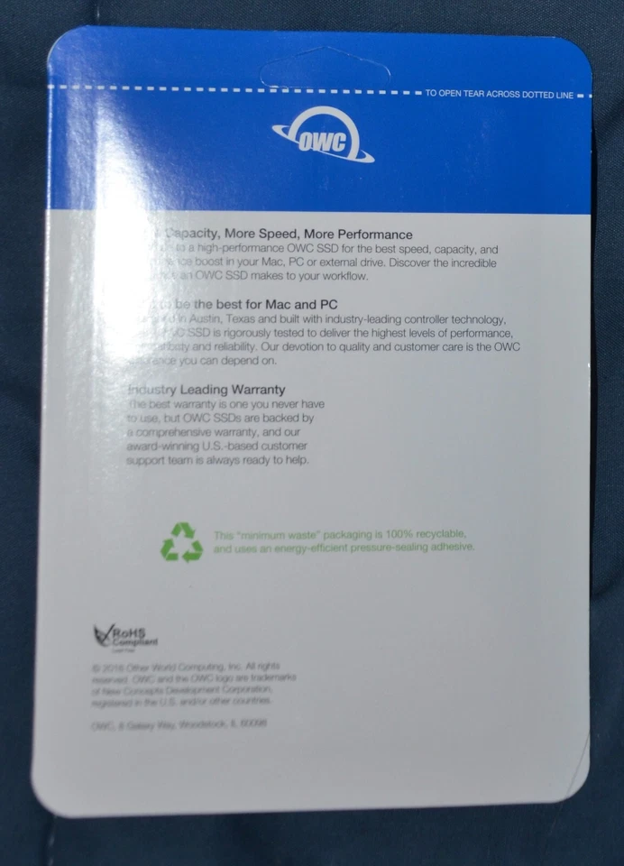 Aura Pro 250GB OWC 6G Solid State Drive OWCS3DAP12R250 Macbook Pro Air new - Image 3 of 3