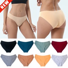 Women Low Waist Breatheable Briefs Solid Color Cotton Crotch Underwear Panties  