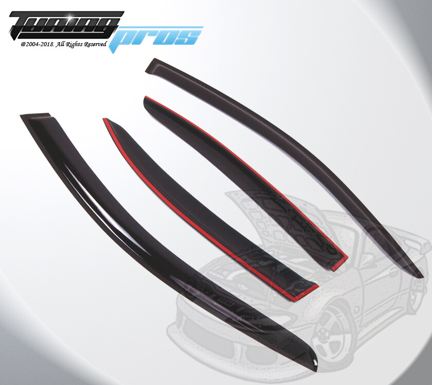 Outside Mount Window Visor 4 Pc Dark Smoke for 0814 Mercedes C200 C250