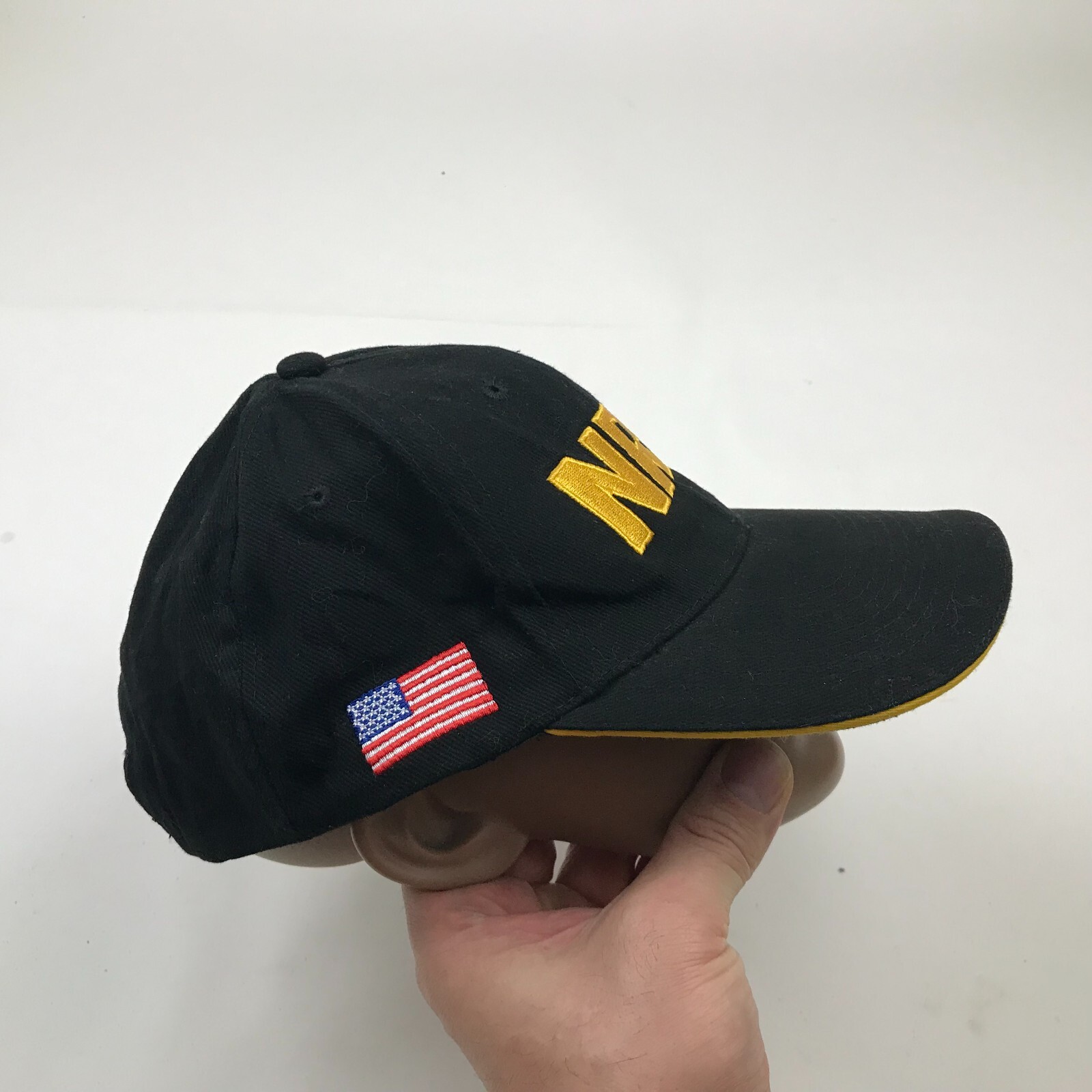 NRA Hat Cap Strapback Adjustable Black Yellow Emb… - image 2
