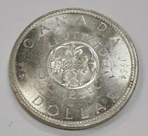 1964 Canada 80% Silver Dollar Coin BU Charlottetown Centennial