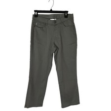 Belle by Kim Gravel TripleLuxe Jeans Twill Straight-Leg Crop Green Petite 8 NEW