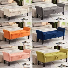 51.5" Modern Storage Bench Storage Ottoman Bench Sofa End Bed Tool Footrest