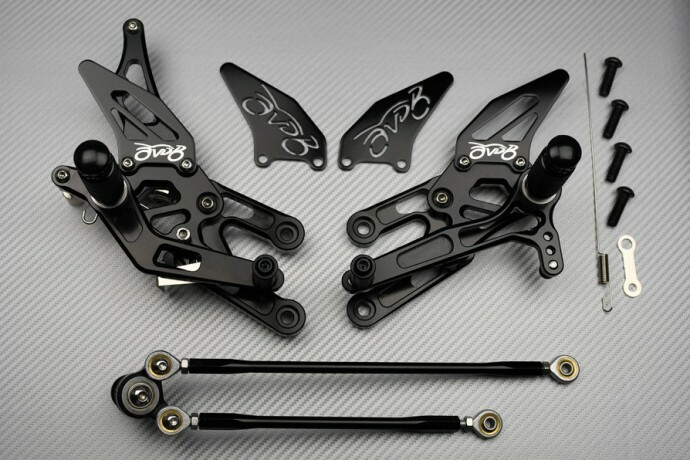 Repose-pieds noir réglable pour CBR 600 RR : roulez sans douleur sur votre PC37