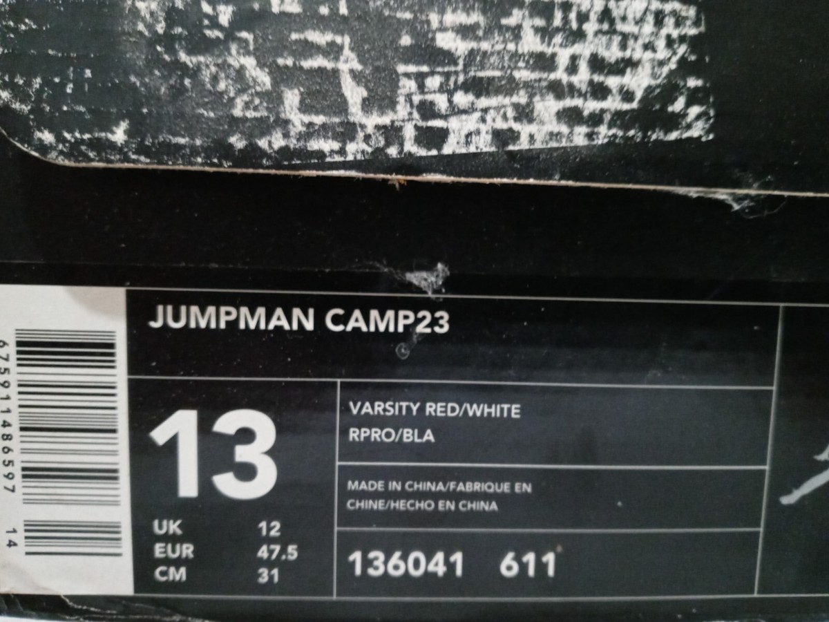 2000 NDS sz 13 Air Jordan Jumpman Camp23 Varsity Red / White
