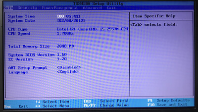 Toshiba Portege Z830 Intel Core i5-2557M 1.7GHz CPU 2GB RAM NO HDD