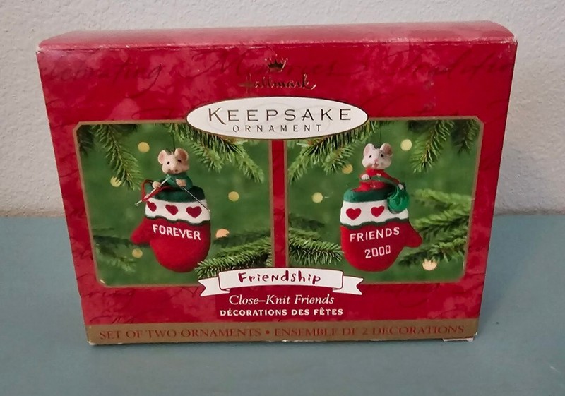Hallmark Keepsake Ornaments Set Of 2 - Friendship "Close-Knit Friends" 2000
