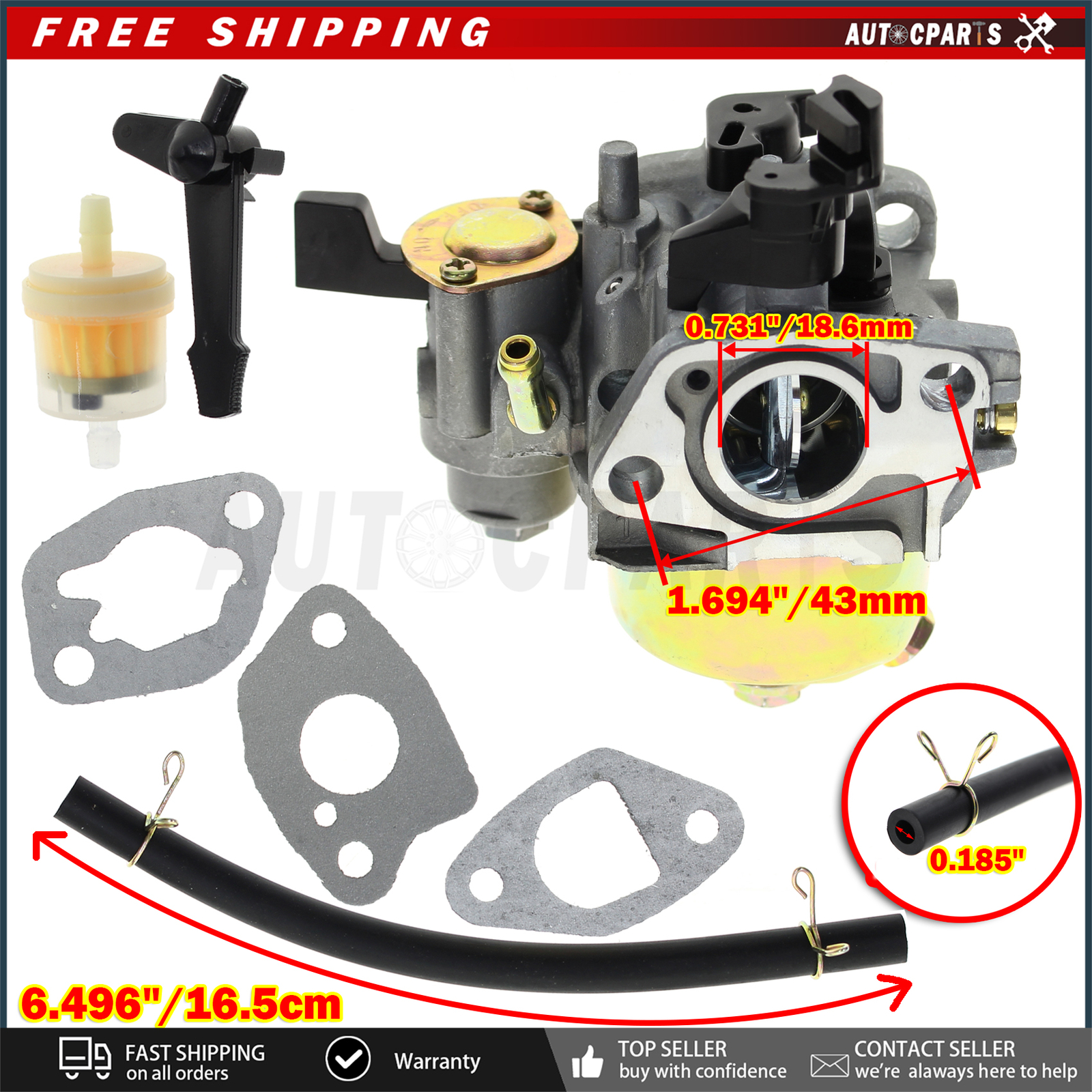 Carburetor For Homelite Model UT80522g 179cc 2700 psi pressure washer