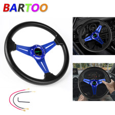 14 Racing Steering Wheel Universal Aluminum Drifting Deep Dish Blue