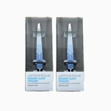 japonesque modern slant tweezers, 2 PACK