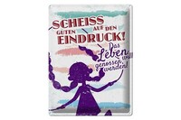 Blechschild Spruch Scheiss Auf Den Guten Eindruck 30X40 Cm Schild Tin Sign