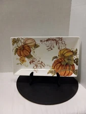 Grace Porcelain Pumpkin Patch 12" Rectangular Platter