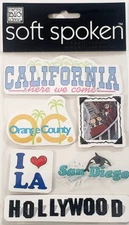 me & my BIG ideas Soft Spoken Embellishments - CALIFORNIA - 6 pcs