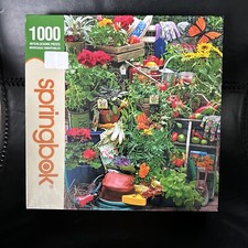 SPRINGBOK Garden Delights 1000 Pc Jigsaw Puzzle Gardening Herbs Gloves Blooms